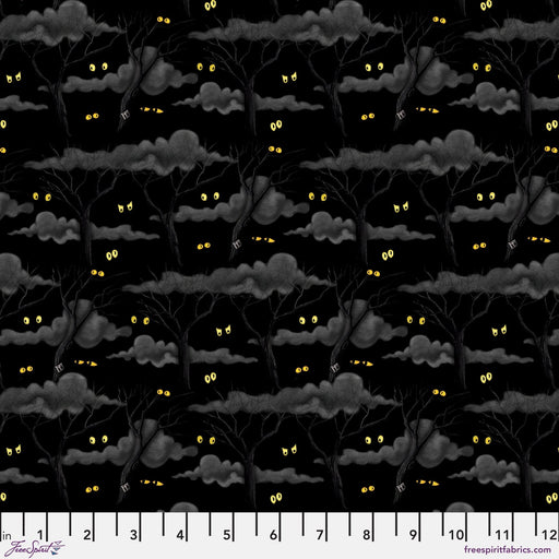 PRE - Order Moonlit Mischief by Mary Engelbreit - Eerie Night Forest PWMY049.BLACK - Half Yard May 2026 - Modern Fabric Shoppe
