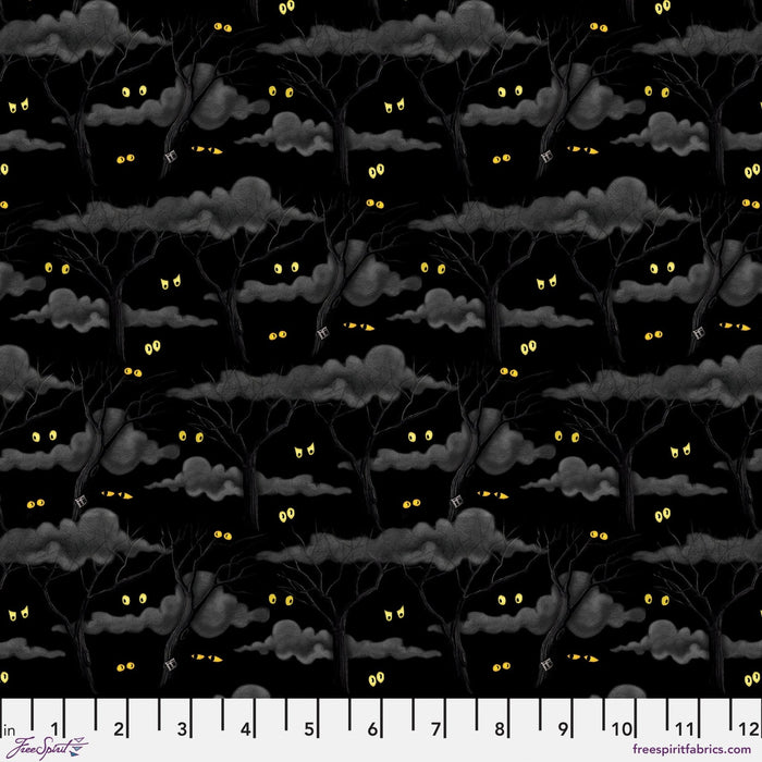 PRE - Order Moonlit Mischief by Mary Engelbreit - Eerie Night Forest PWMY049.BLACK - Half Yard May 2026 - Modern Fabric Shoppe