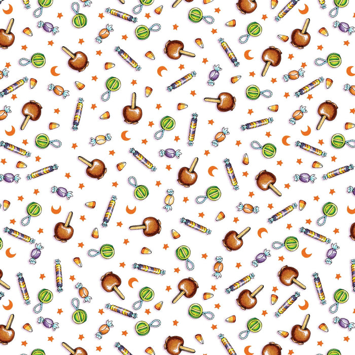 PRE - Order Moonlit Mischief by Mary Engelbreit - Halloween Sweets PWMY047.WHITE - Half Yard May 2026 - Modern Fabric Shoppe