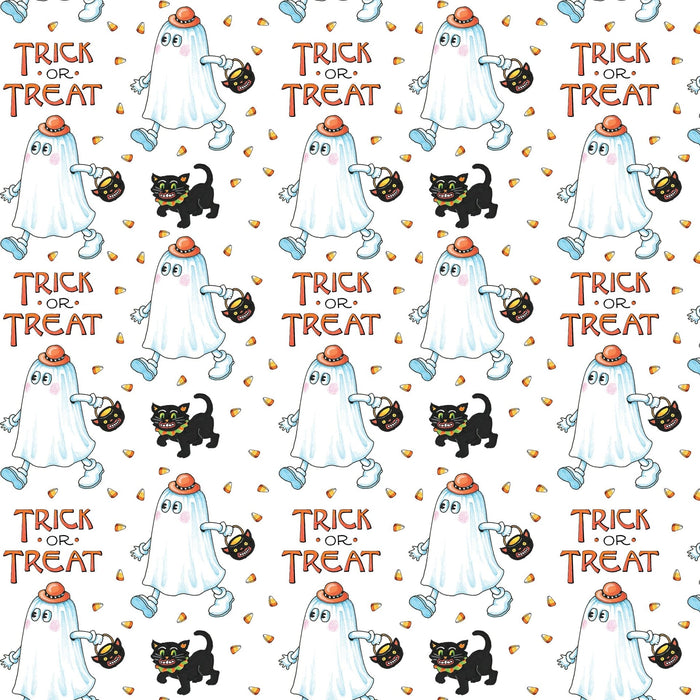 PRE - Order Moonlit Mischief by Mary Engelbreit - Trick - Or - Treat PWMY054.WHITE - Half Yard May 2026 - Modern Fabric Shoppe