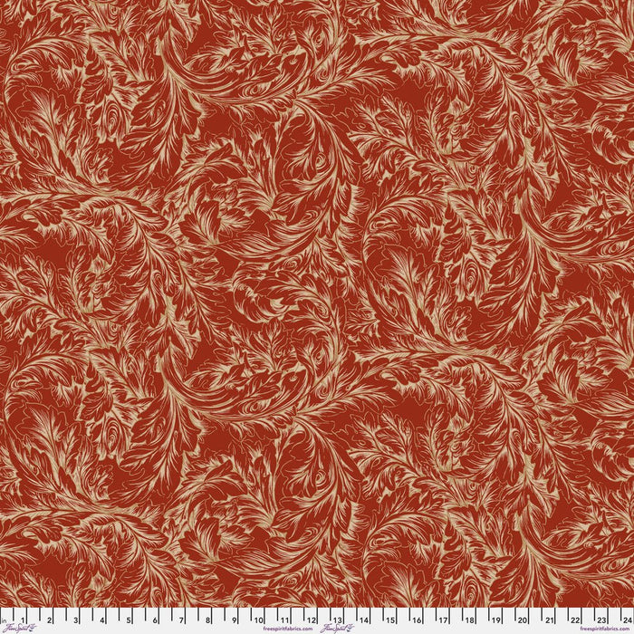 PRE-ORDER Morris & Company- Cotswold Holiday- Acanthus Scroll PWWM064.RED- Half Yard- June 2024 - Modern Fabric Shoppe