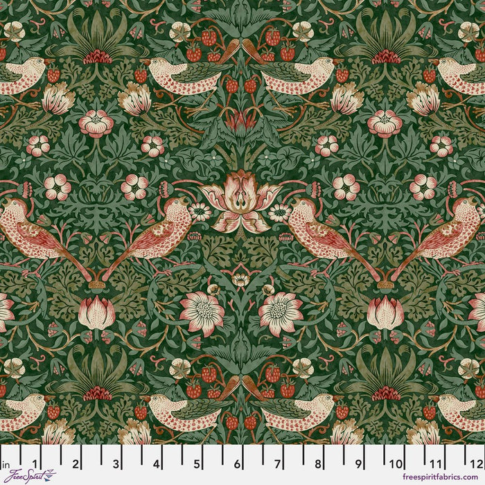 PRE-ORDER Morris & Company- Cotswold Holiday- Medium Strawberry Thief PWWM0110.GREEN- Half Yard- June 2024 - Modern Fabric Shoppe