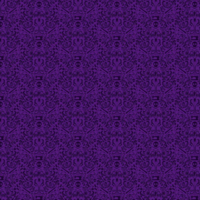 PRE - Order Mr. Bone Sews by Kimberlee Deers Moore - Damask 91080 - 84 Purple - Half Yard - May 2025 - Modern Fabric Shoppe