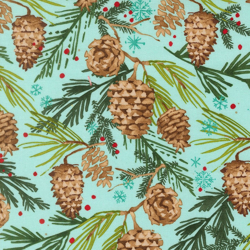 PRE-ORDER Mum's Christmas by Robin Pickens- Aqua 48822 12 - Half Yard- May 2027 - Modern Fabric Shoppe