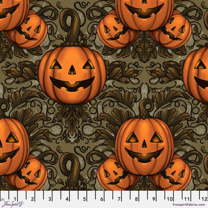 PRE-ORDER Mystic Moonlight by Rachel Hauer- Pumpkin Damask PWRH088.OLIVE- May 2024 - Modern Fabric Shoppe