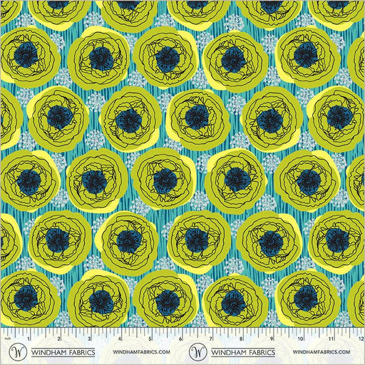 PRE - Order Natalie Barnes - Winding Road - Bouquet 55009 - 4 Grass Green - Half Yard - March 2026 - Modern Fabric Shoppe