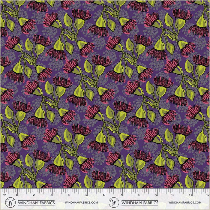 PRE - Order Natalie Barnes - Winding Road - Eucalyptus 55012 - 9 Grape - Half Yard - March 2026 - Modern Fabric Shoppe