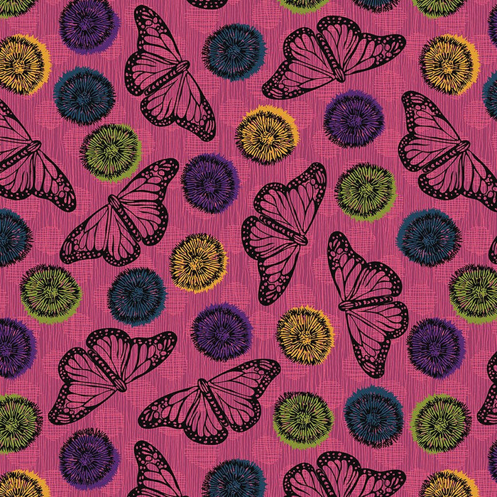 PRE - Order Natalie Barnes - Winding Road - Flight 55010 - 6 Magenta - Half Yard - March 2026 - Modern Fabric Shoppe