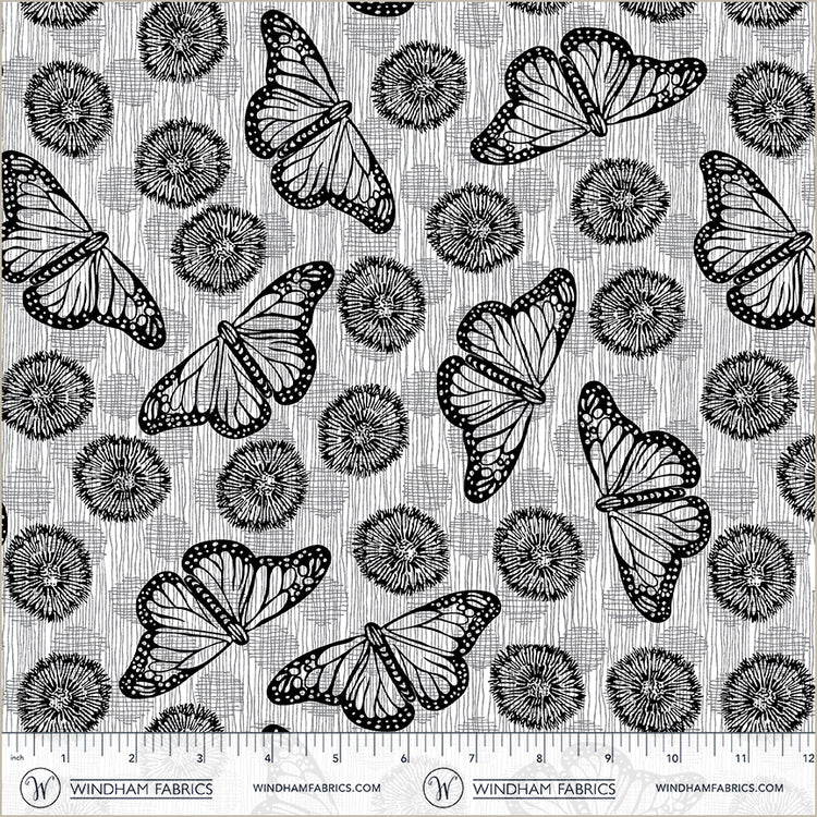 PRE - Order Natalie Barnes - Winding Road - Flight 55010 - 7 Black/White - Half Yard - March 2026 - Modern Fabric Shoppe