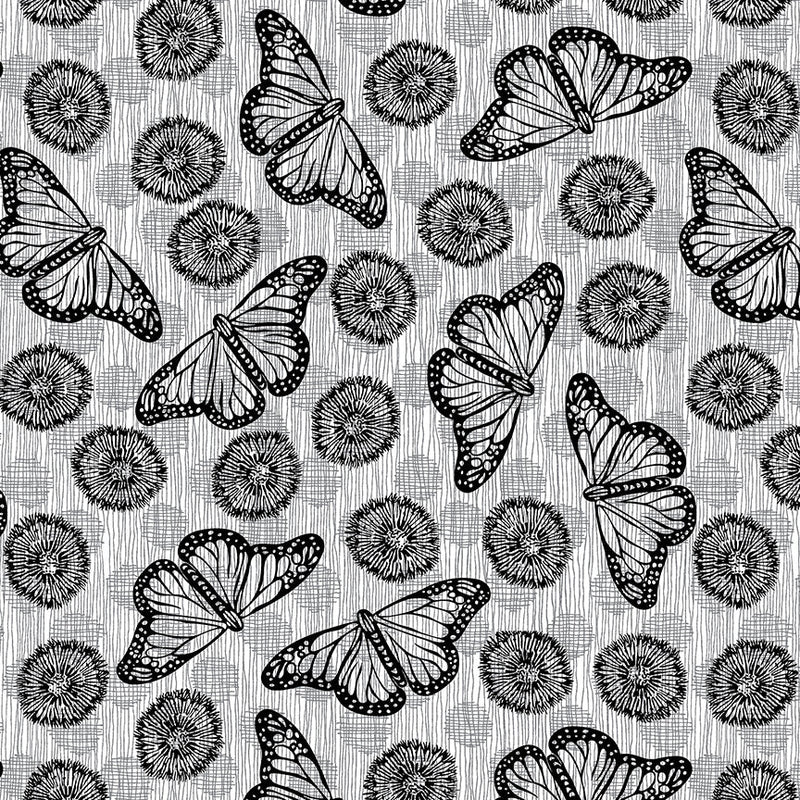 PRE - Order Natalie Barnes - Winding Road - Flight 55010 - 7 Black/White - Half Yard - March 2026 - Modern Fabric Shoppe