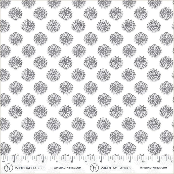 PRE - Order Natalie Barnes - Winding Road - Lotus 55015 - 11 White/Grey - Half Yard - March 2026 - Modern Fabric Shoppe