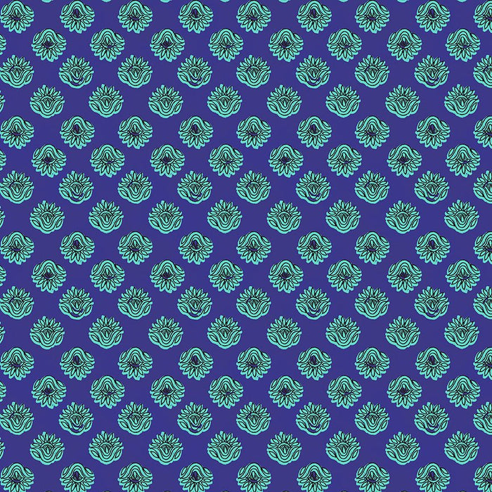 PRE - Order Natalie Barnes - Winding Road - Lotus 55015 - 12 Blue - Half Yard - March 2026 - Modern Fabric Shoppe