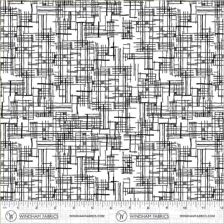 PRE - Order Natalie Barnes - Winding Road - Map 55014 - 7 White/Black - Half Yard - March 2026 - Modern Fabric Shoppe