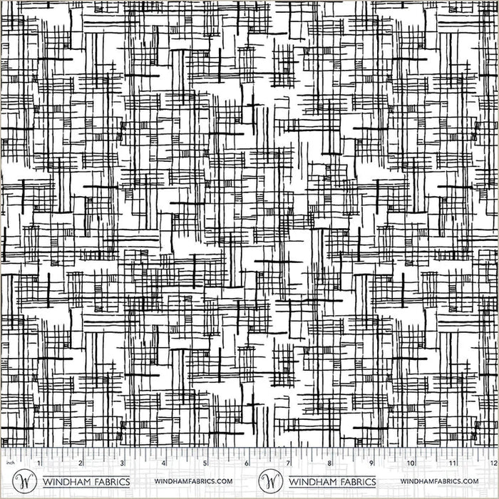 PRE - Order Natalie Barnes - Winding Road - Map 55014 - 7 White/Black - Half Yard - March 2026 - Modern Fabric Shoppe