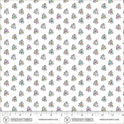 PRE - Order Natalie Barnes - Winding Road - Pinwheel 55016 - 11 White/Grey - Half Yard - March 2026 - Modern Fabric Shoppe
