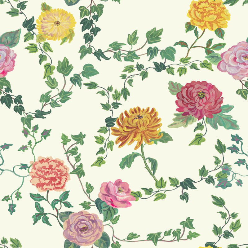 PRE - Order Nathalie Lete - Last Fall in Japan - Ivy and Flowers PWNL064.CREME - Half Yard - September 2026 - Modern Fabric Shoppe
