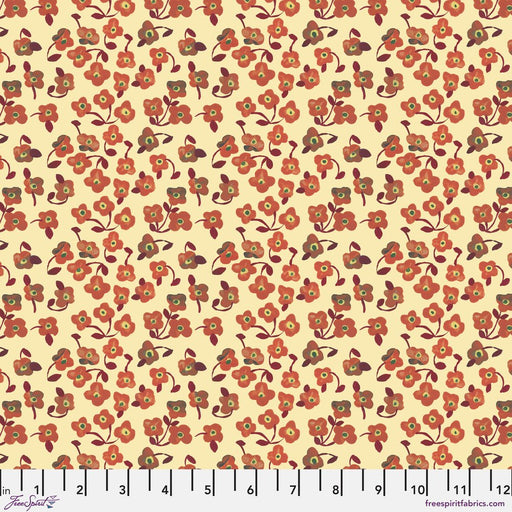 PRE - Order Nathalie Lete - Last Fall in Japan - Tiny Flowers PWNL071.ORANGE Half Yard - September 2026 - Modern Fabric Shoppe