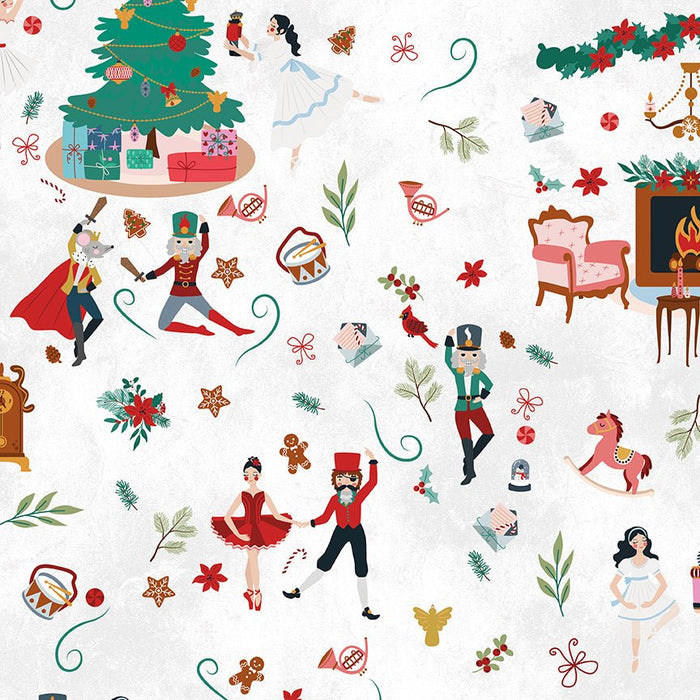 PRE - Order Nutcracker Tradition by Jennifer Long - Main CD17670 - SNOW - Half Yard May 2026 - Modern Fabric Shoppe