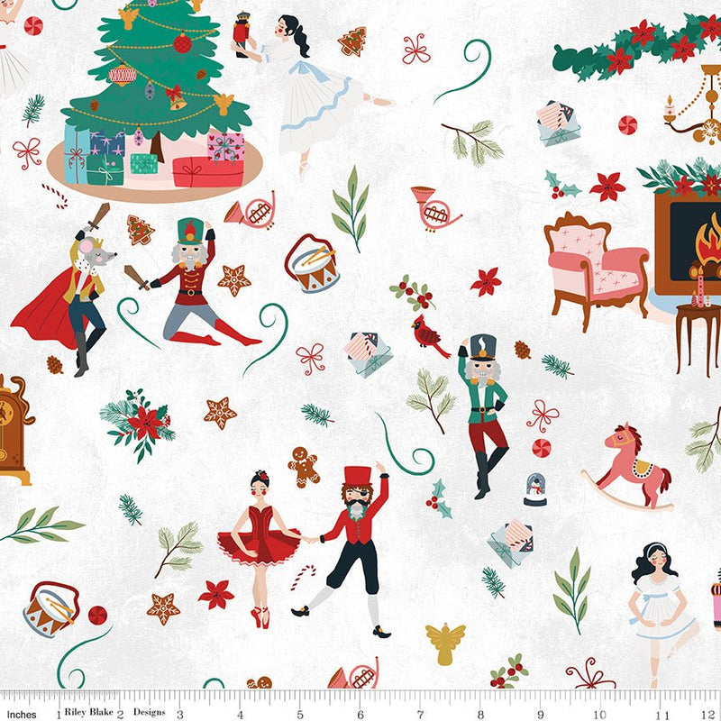 PRE - Order Nutcracker Tradition by Jennifer Long - Main CD17670 - SNOW - Half Yard May 2026 - Modern Fabric Shoppe
