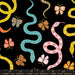 PRE - ORDER ooh Lucky Lucky by Alexia Marcella Abegg - Garden Snake RS 4114 12 - Black - Half Yard - March 2025 - Modern Fabric Shoppe