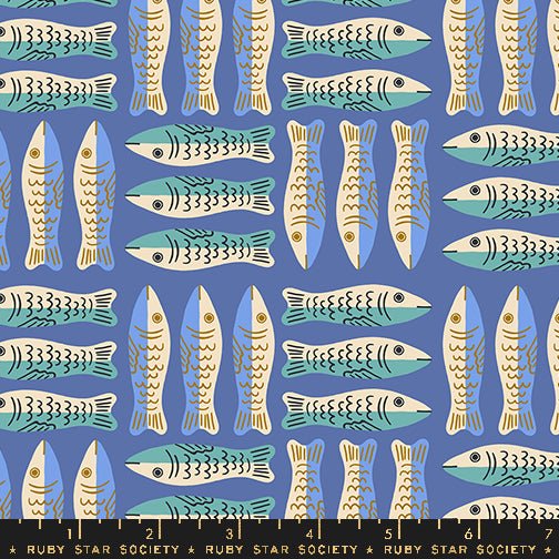 PRE - ORDER ooh Lucky Lucky by Alexia Marcella Abegg - Sardines RS 4116 13 - Twilight - Half Yard - March 2025 - Modern Fabric Shoppe