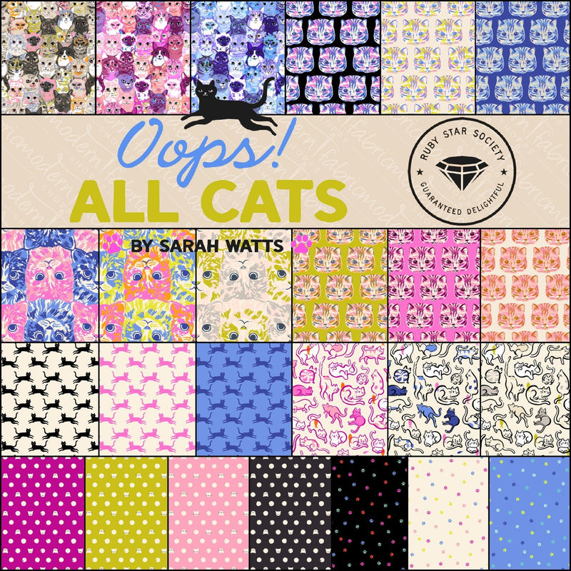 PRE-ORDER Oops All Cats by Sarah Watts- Fat Quarter Bundle- May 2027 - Modern Fabric Shoppe