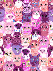 PRE-ORDER Oops All Cats by Sarah Watts- RS 2146 12 - Pink- Half Yard- May 2027 - Modern Fabric Shoppe