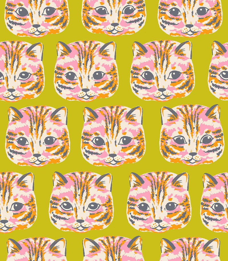 PRE-ORDER Oops All Cats by Sarah Watts- RS 2147 15 - Pistachio- Half Yard- May 2027 - Modern Fabric Shoppe