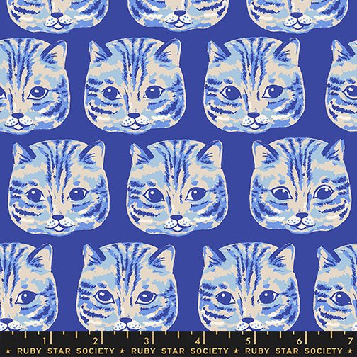 PRE-ORDER Oops All Cats by Sarah Watts- RS 2147 18 - Blue Ribbon- Half Yard- May 2027 - Modern Fabric Shoppe
