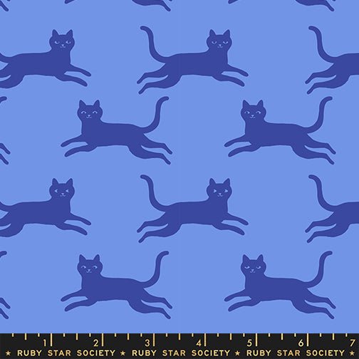PRE-ORDER Oops All Cats by Sarah Watts- RS 2150 18 - Lindley Blue- Half Yard- May 2027 - Modern Fabric Shoppe