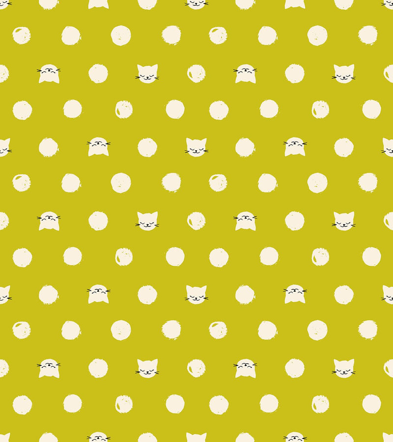 PRE-ORDER Oops All Cats by Sarah Watts- RS 2151 11 - Pistachio- Half Yard- May 2027 - Modern Fabric Shoppe