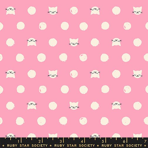 PRE-ORDER Oops All Cats by Sarah Watts- RS 2151 12 - Azalea- Half Yard- May 2027 - Modern Fabric Shoppe