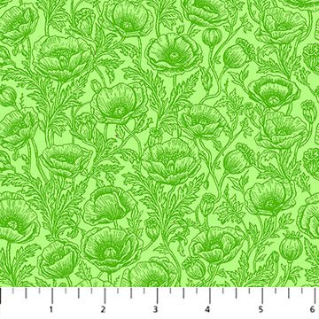 PRE - Order Patrick Lose Studios - Good Together II - Poppies 10862 - 73 Green - Half Yard - December 2026 - Modern Fabric Shoppe