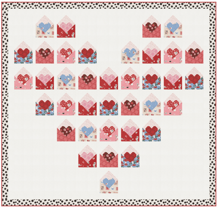 PRE - ORDER Pen Pals Quilt Kit featuring Funny Valentine by Lizzy House - November 2025 - Modern Fabric Shoppe