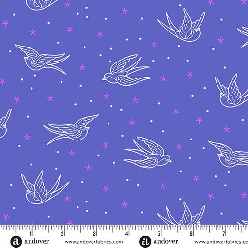PRE - Order Perfect Day by Libs Elliott - Swallows A - 10218 - B Blue - Half Yard - March 2026 - Modern Fabric Shoppe