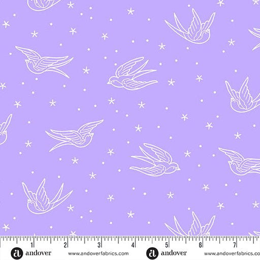 PRE - Order Perfect Day by Libs Elliott - Swallows A - 10218 - LP Light Purple - Half Yard - March 2026 - Modern Fabric Shoppe