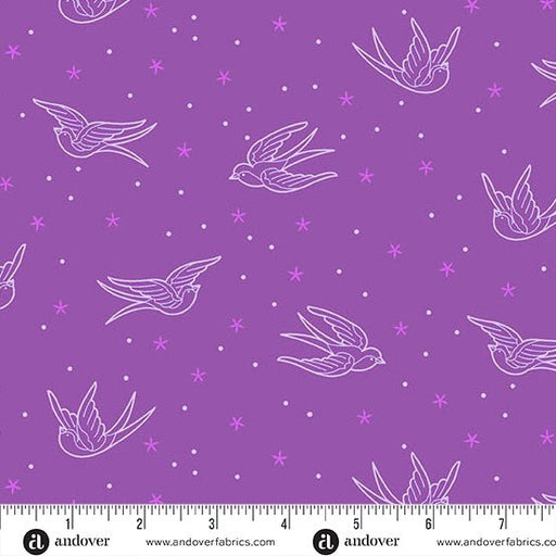 PRE - Order Perfect Day by Libs Elliott - Swallows A - 10218 - P Purple - Half Yard - March 2026 - Modern Fabric Shoppe