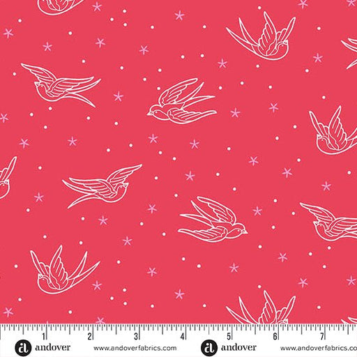PRE - Order Perfect Day by Libs Elliott - Swallows A - 10218 - R Red - Half Yard - March 2026 - Modern Fabric Shoppe