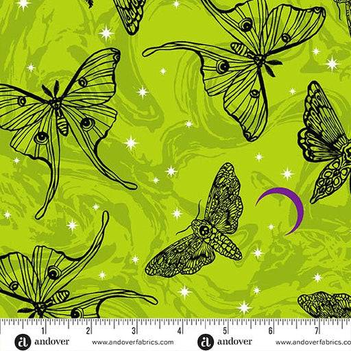 PRE - Order Phantasm by Libs Elliott - Mystic Moths A - 1516 - G Venom - Half Yard - July 2025 - Modern Fabric Shoppe