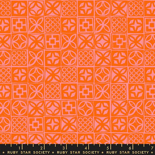 PRE - ORDER Poolside Too - Collaboration by Ruby Star Society - Architectural Blocks RS 5201 13 - Goldfish - Half Yard - April 2026 - Modern Fabric Shoppe