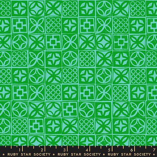 PRE - ORDER Poolside Too - Collaboration by Ruby Star Society - Architectural Blocks RS 5201 15 - Verdant - Half Yard - April 2026 - Modern Fabric Shoppe