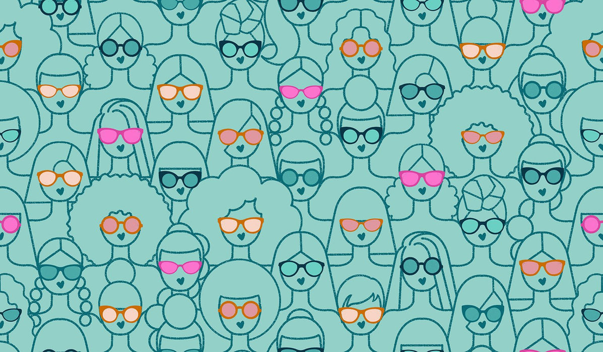 PRE - ORDER Poolside Too - Collaboration by Ruby Star Society - Shine Girl, Shine RS 5202 15 - Lagoon - Half Yard - April 2026 - Modern Fabric Shoppe