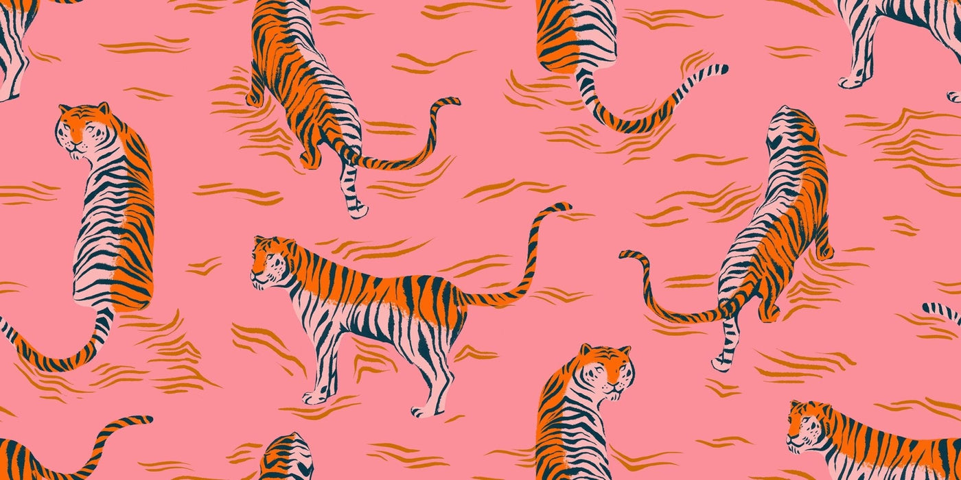 PRE - ORDER Poolside Too - Collaboration by Ruby Star Society - Tigress RS 5203 12 - Sorbet - Half Yard - April 2026 - Modern Fabric Shoppe