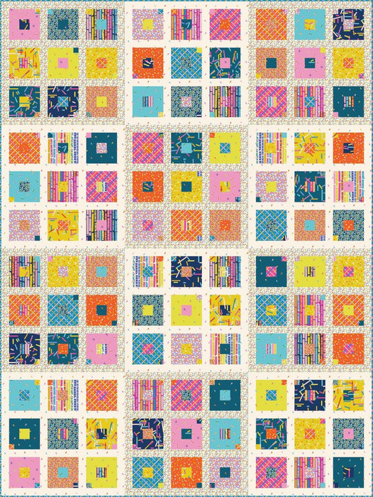 PRE - ORDER Rashida Coleman Hale - Boxed Up Quilt Kit featuring Washi Plus - August 2025 - Modern Fabric Shoppe