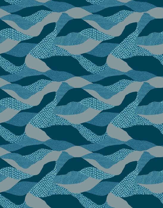 PRE - ORDER Reimagine Landscape by Jen Hewitt - Teal RS6053 16 - Half Yard - November 2025 - Modern Fabric Shoppe