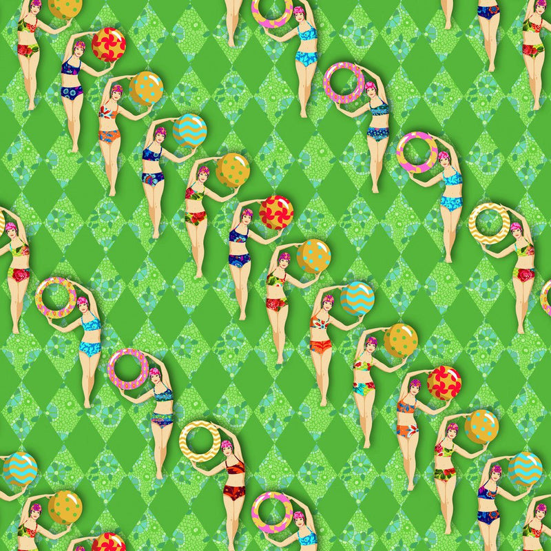 PRE - Order Rivera by Odile Bailloeul - Beach Club PWOB131.GREEN - Half Yard - November 2026 - Modern Fabric Shoppe