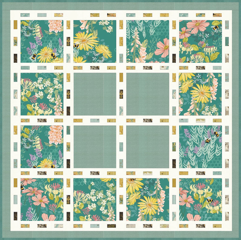 PRE - ORDER Robin Pickens - Bee Spoken Lines - Green Quilt Kit - featuring Pollinators - December 2026 - Modern Fabric Shoppe