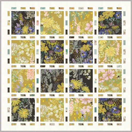PRE - ORDER Robin Pickens - Bee Spoken Lines - Stone Quilt Kit - featuring Pollinators - December 2026 - Modern Fabric Shoppe