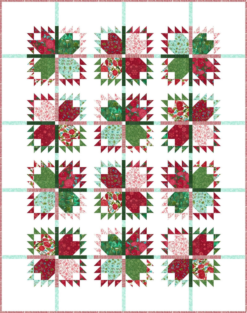 PRE-ORDER Robin Pickens- Excitement- White Quilt Kit- featuring Mum's Christmas- May 2027 - Modern Fabric Shoppe
