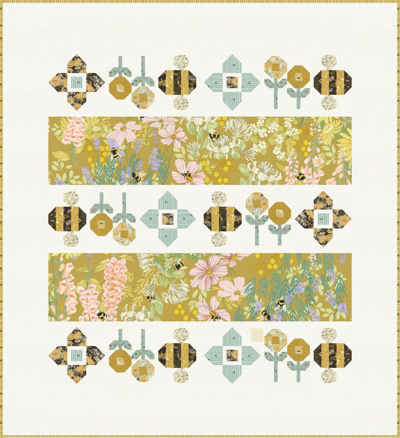 PRE - ORDER Robin Pickens - Gathering Honey - Cream Quilt Kit - featuring Pollinators - December 2026 - Modern Fabric Shoppe